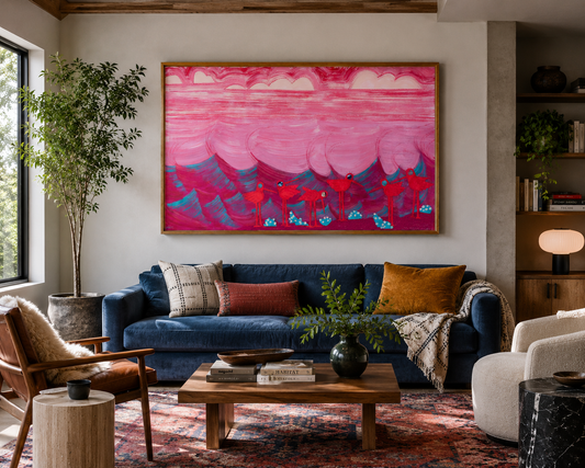 Blueberry Beach - Mixed Media on Canvas