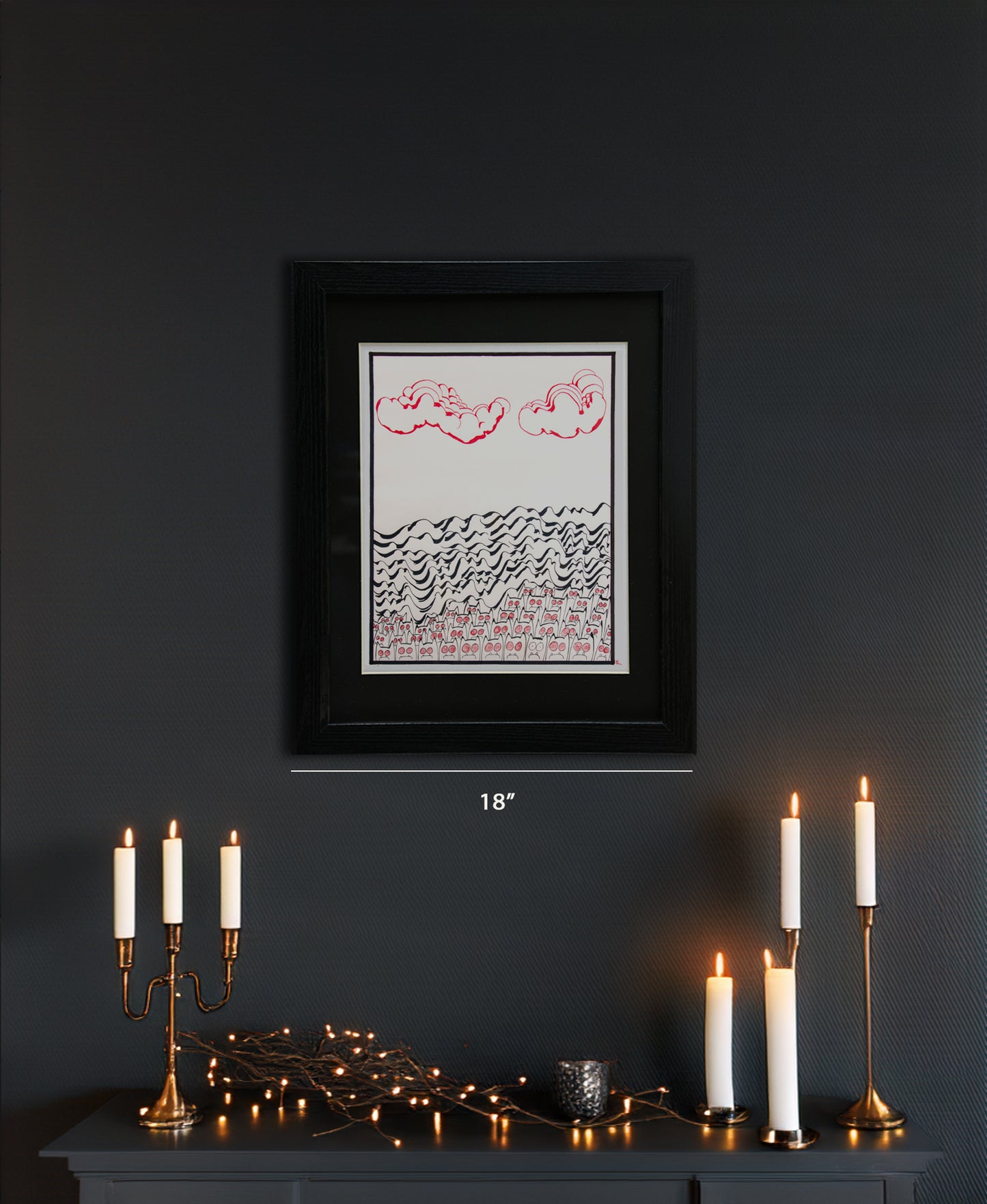 Original Drawing - Techno Cats No. 03 - 18 x 24" Matted