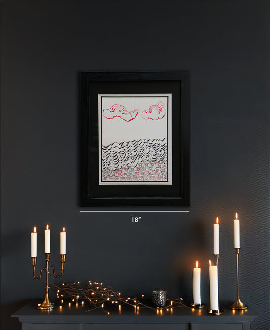 Original Drawing - Techno Cats No. 03 - 18 x 24" Matted