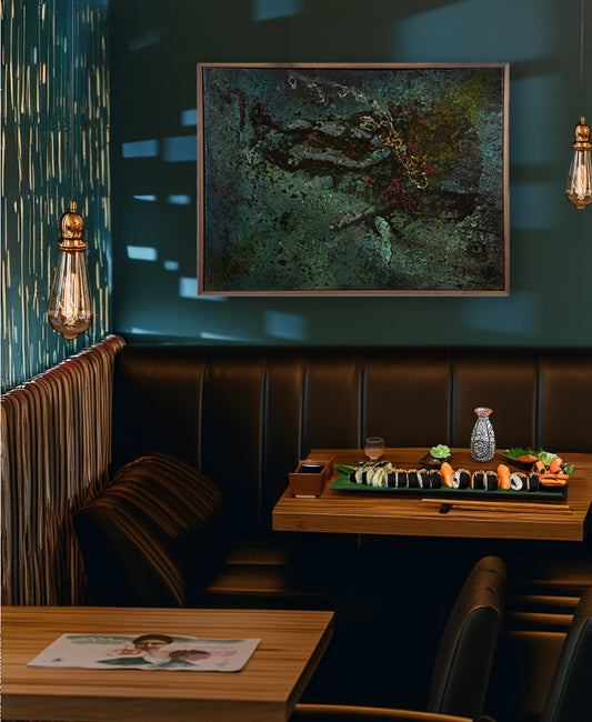 Mariana Blue - Mixed Media - 38 x 50" Framed Original