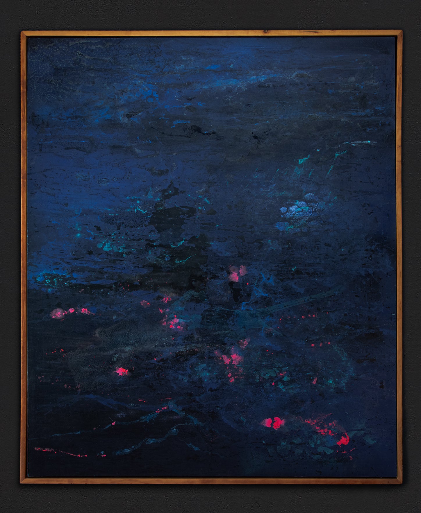 Midnight Waterlilies by Kuki, 2024. Mixed media on canvas