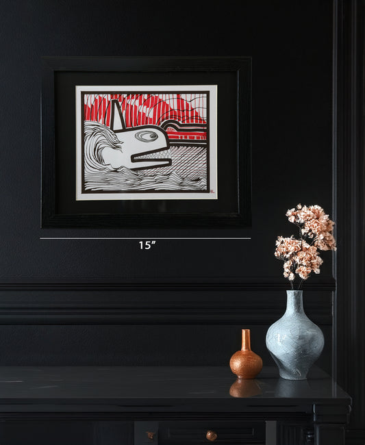 Original Drawing - HTM Whale No. 52 - 14  x 11" Matted