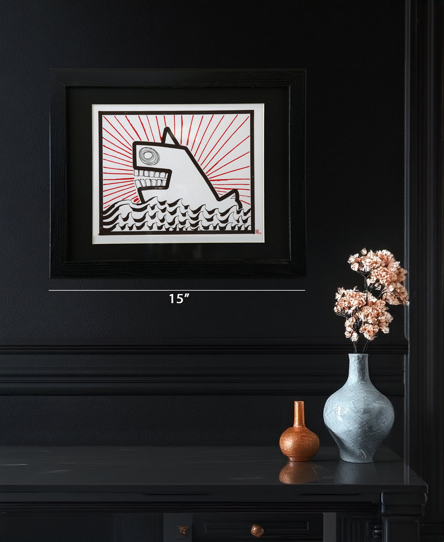 Original Drawing - HTM Whale No. 53 - 14 x 11" Matted