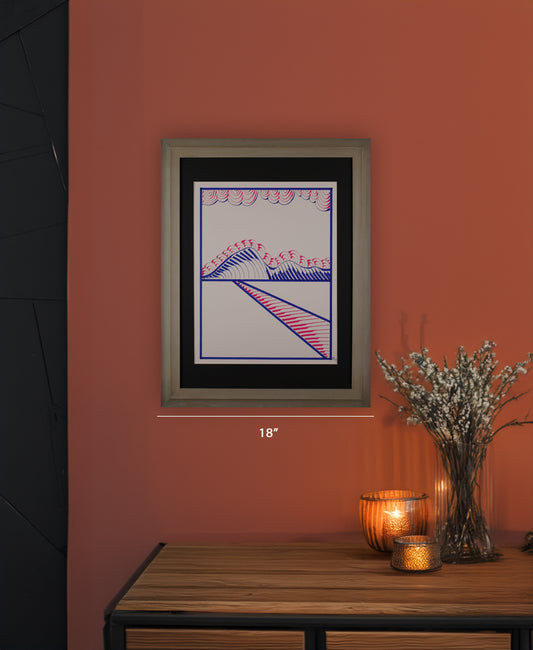 Original Drawing - Road to the Mountains - 18 x 24" Matted