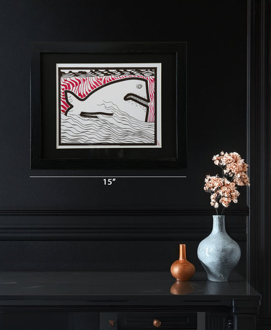 Original Drawing - HTM Whale No. 58 - 14  x 11" Matted