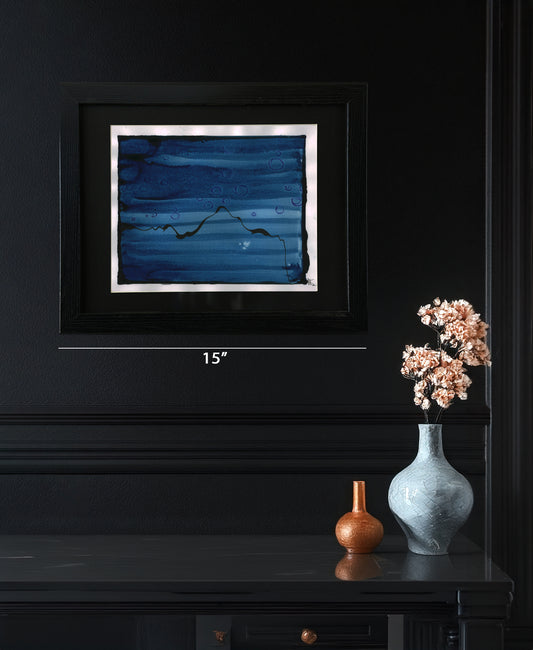 Original Drawing - Underwater Blue - 11 x 14" Matted