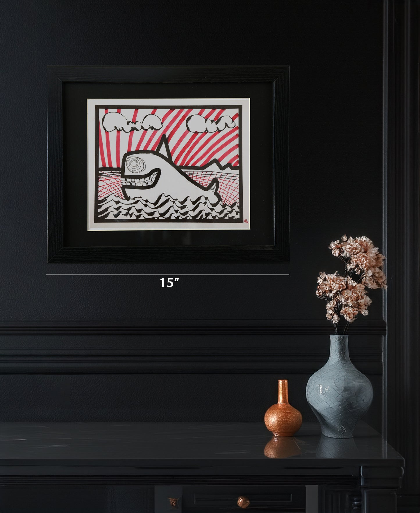 Original Drawing - HTM Whale No. 60 - 14 x 11" Matted