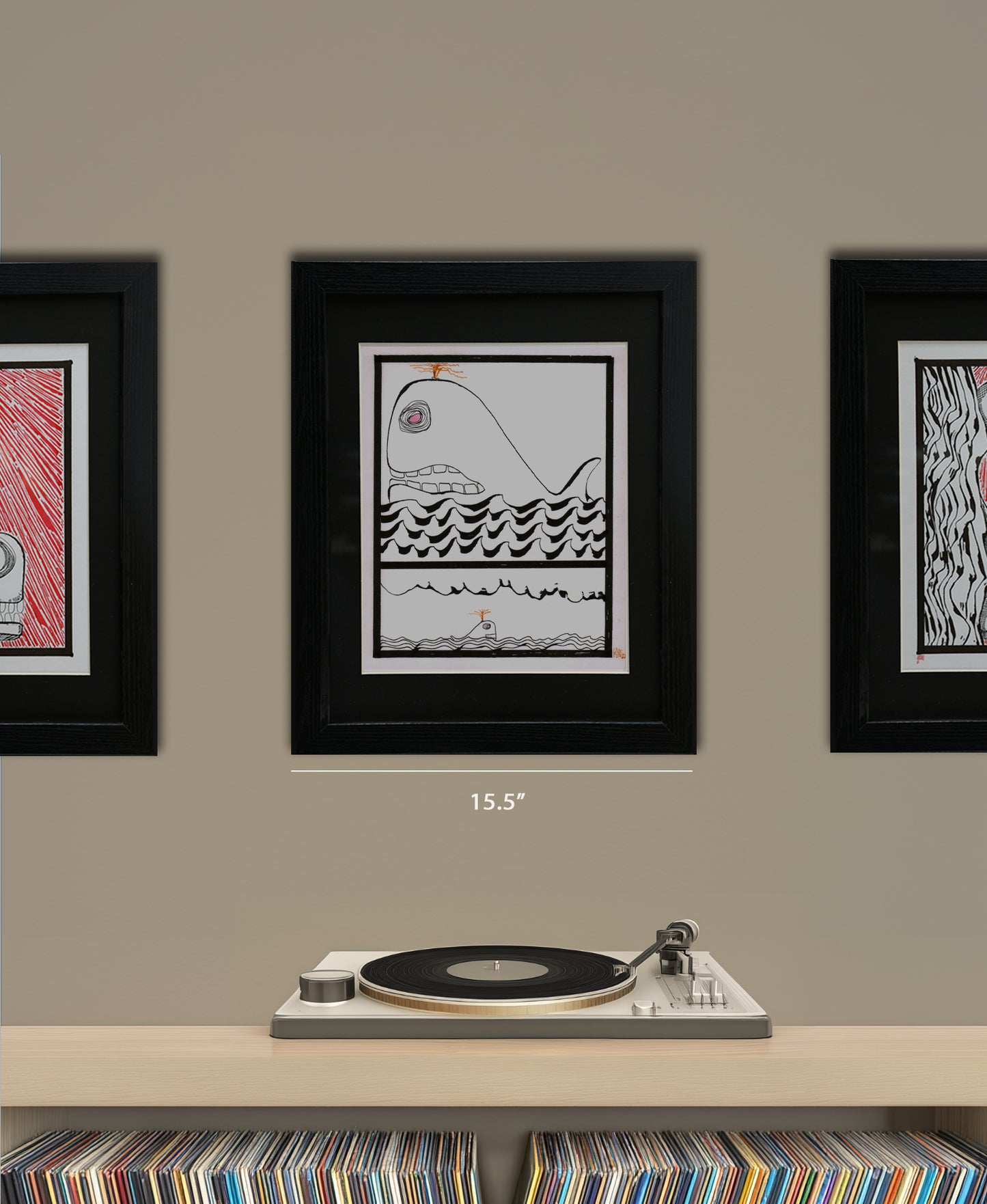 Original Drawing - HTM Whale No. 67 - 11 x 14" Matted