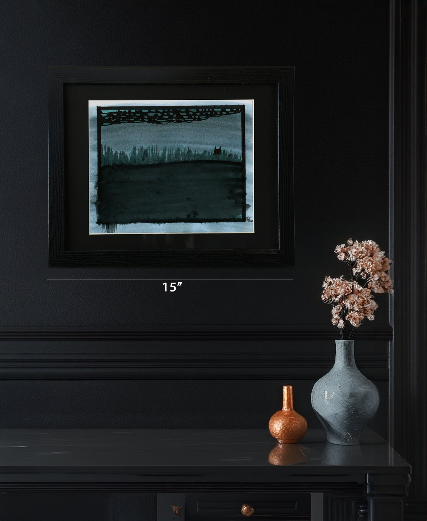 Original Drawing - In the Fog - 14 x 11" Matted