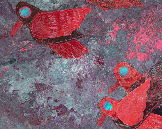 Crimson Front - Mixed Media on Canvas