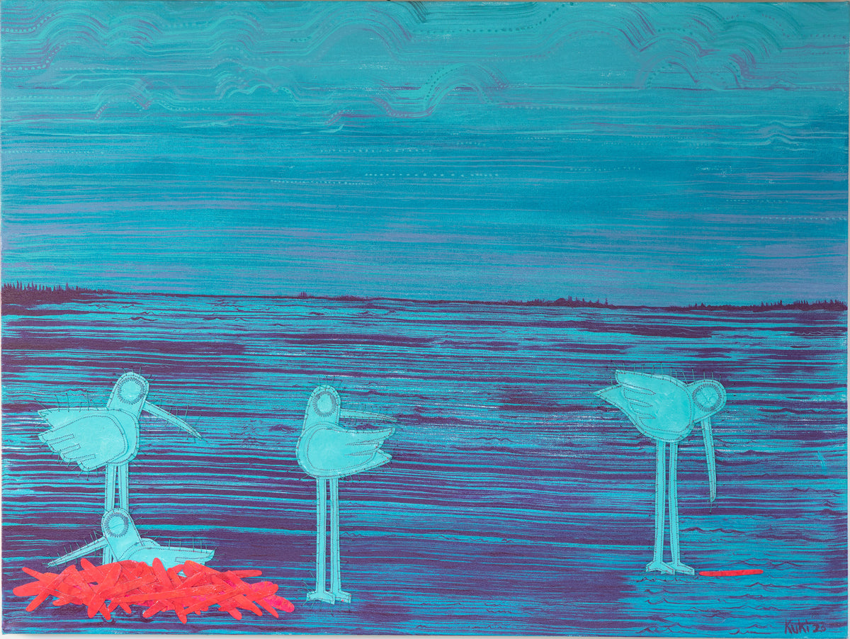 Blue on Blue - Mixed Media on Canvas
