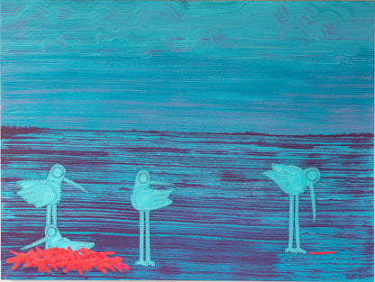 Blue on Blue - Mixed Media on Canvas