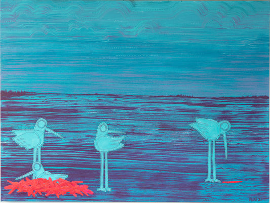Blue on Blue - Mixed Media on Canvas