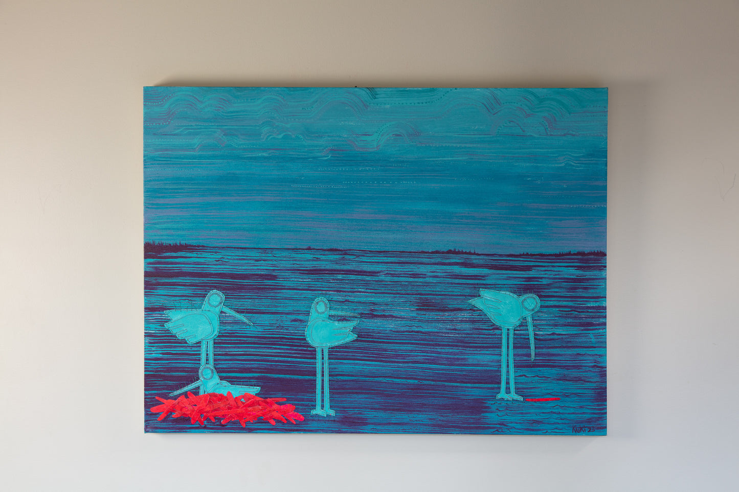 Blue on Blue - Mixed Media on Canvas