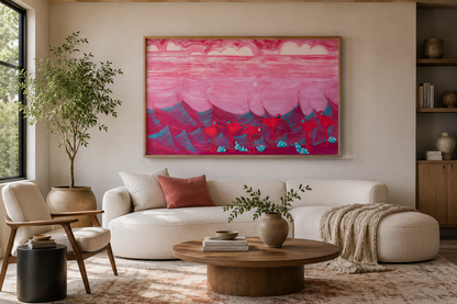 Blueberry Beach - Mixed Media on Canvas