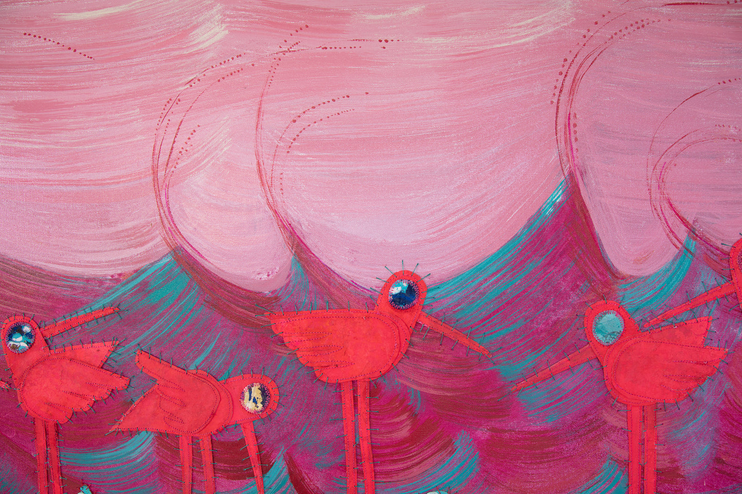 Blueberry Beach - Mixed Media on Canvas