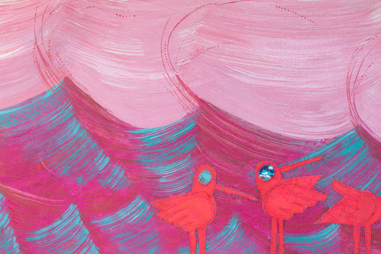Blueberry Beach - Mixed Media on Canvas