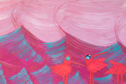 Blueberry Beach - Mixed Media on Canvas