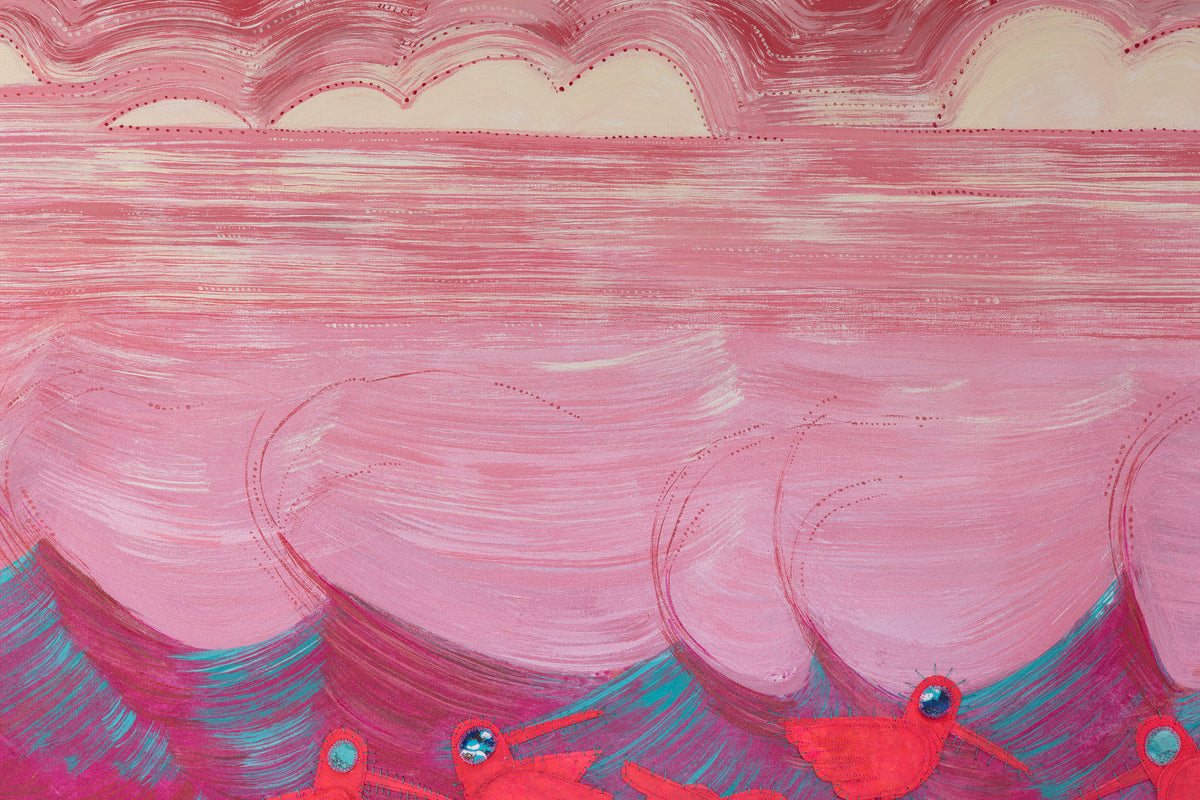 Blueberry Beach - Mixed Media on Canvas