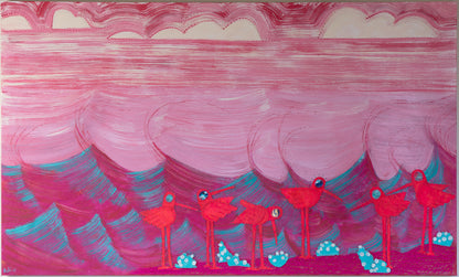 Blueberry Beach - Mixed Media on Canvas