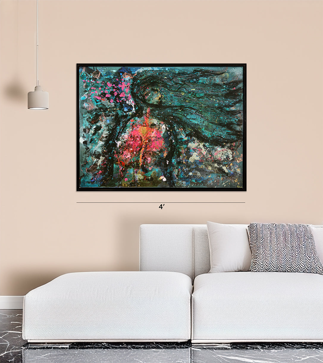 Weather the Storm - Mixed Media on Canvas - 50 x 38" Framed