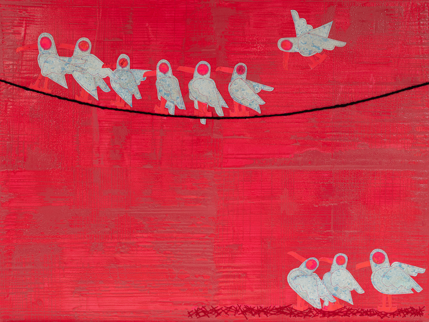 Desert Signal - Mixed Media on Canvas