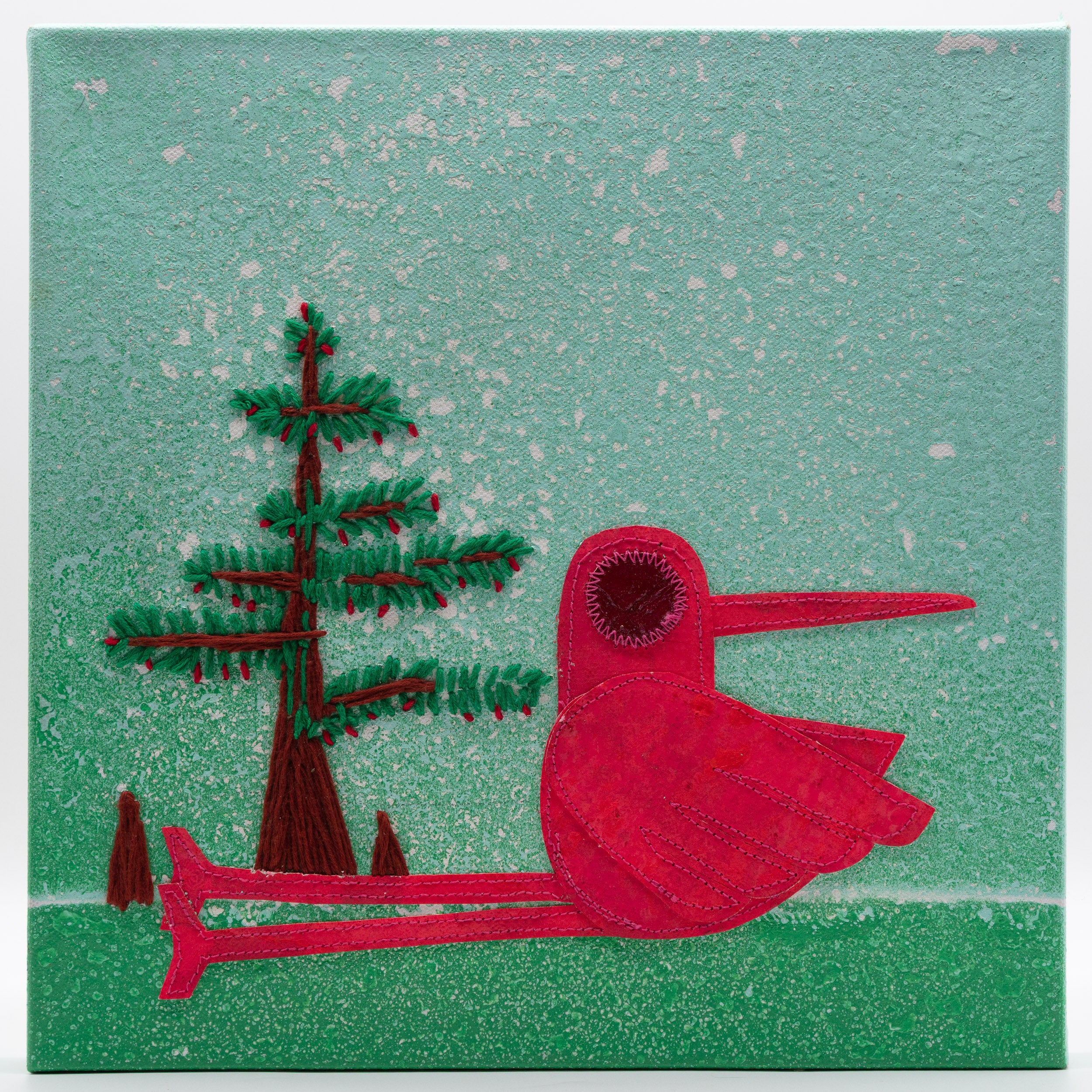 Evergreen Glance- 12x12 Mixed Media on Canvas – Kuki Studios